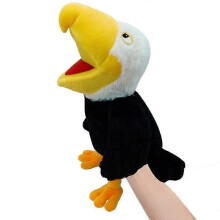 (bald eagle) Cute Bird Hand Puppet Childrens Educational Plush Toy Doll Kindergarten ParentChild Storytelling Parrot Rag Doll
