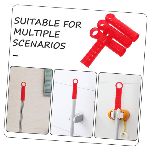 10pcs Mop Handle End Cap with Secure Hook for Broom Handle Replacement Indoor Outdoor Use 2