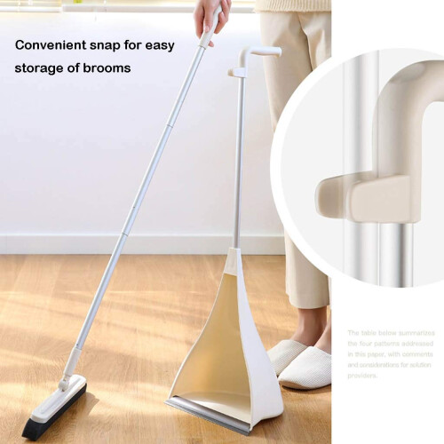 Broom and Dustpan Set with Self‑Cleaning Bristle Comb, Ergonomic Long Handle, Foldable Space‑Saving Design 1