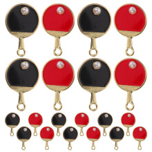 20Pcs Alloy Mini Ping Pong Racket Charms Assorted Color Jewelry DIY
