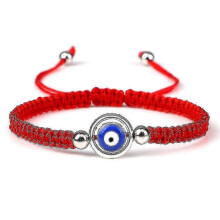 (red sliver color3) Evil Eye Braided Bracelet Lucky Red Black Color Thread Couple Chain Handmade
