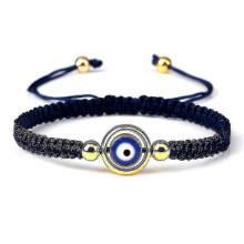 (navy golden color3) Evil Eye Braided Bracelet Lucky Red Black Color Thread Couple Chain Handmade