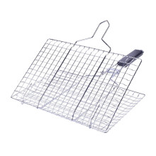 Grilling Basket with Removable Heat‑Resistant Handle, Lockable BBQ Grill Rack for Fish and Vegetables