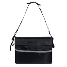Wheelchair Storage Bag with MultiPocket Organizer, Reflective Safety Strip, Durable Black Pouch