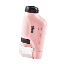 (Pink) Kids 60x-120x Pocket Microscope Portable Early Educational Toy For Kids School
