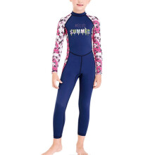 (XL, Navy) Kids Wet Suits With Long Sleeved Sunscreen Quick Drying Swimsuit For Swimming