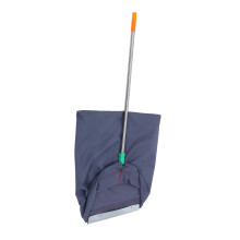 Long Handled Dust Pan and Broom Set, Standing Dustpan with Large Capacity for Leaves and Lawn Cleanup