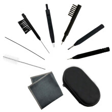 Hearing Aid Cleaning Kit with Case, 8 Piece MultiBrush Set with Magnetic Battery Tool and Safe Nylon Bristles