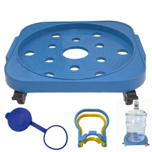 5 Gallon Water Bottle Dolly with 360 Swivel Wheels, Lockable Brakes, HeavyDuty Blue Rolling Plant Caddy