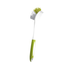 Dish Brush with Long Handle and Ergonomic Grip, MultiFunction Kitchen Cleaning Brush for Pots and Pans, Green