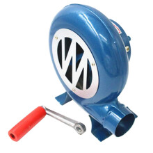 Blue Hand Crank Air Blower with Adjustable Airflow for Blacksmith Forge, BBQ, Camping and Outdoor Use