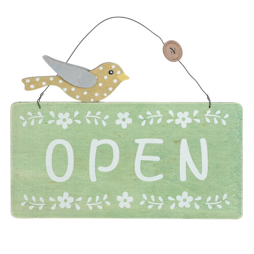 Doppelseitiges Holz Open Closed Schild Grün Für Geschäftstür