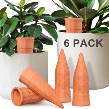 Terracotta Self Watering Spikes 6 Pack Automatic Plant Waterer for Indoor Outdoor Plants and Vacation Use