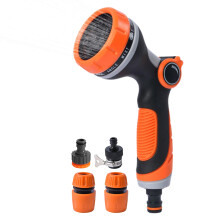 Heavy Duty Garden Hose Nozzle with Powerful Adjustable Spray, Rustproof Pressure Hose Sprayer for Car Washing and Outdoor Cleaning