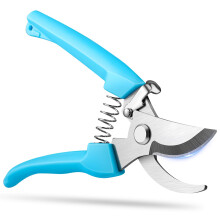Ergonomic Garden Pruning Shears with Ultrasharp Bypass Blades, Rust Resistant Steel Flower Scissors Blue