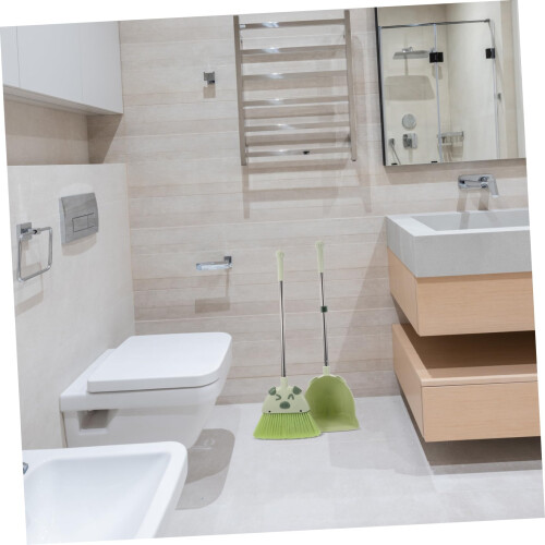 Mini Broom and Dustpan Set for Desk and Kitchen, Compact Handheld Brush with EasyGrip Handle 2