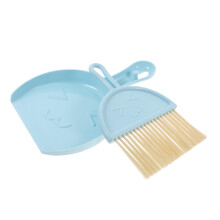 Mini Broom and Dustpan Set with Natural Whisk Bristles, Compact Small Cleaning Brush for Home Car Office