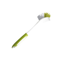Dish Soap Dispenser Brush with Comfortable Long Handle for Pots Pans and Dishes, Hanging Storage Green