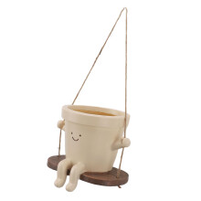 Cute Hanging Face Planter for Indoor Outdoor Plants, Swing Flower Pot Gift for Mother's Day