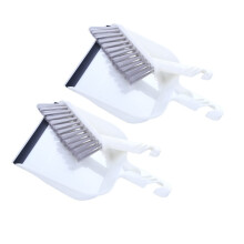 Mini Broom and Dustpan Set with Dense Bristles Desktop Cleaning Brush Compact Kitchen Tools 2 Sets