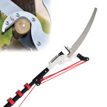 Telescopic Tree Pruner 18FT Aluminum Pole, Extendable Tree Saw with QuickCut Shears for Garden Trimming