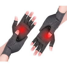 Arthritis Compression Gloves for Women and Men, Fingerless AntiSlip Design for Pain Relief (2 Pairs, M)