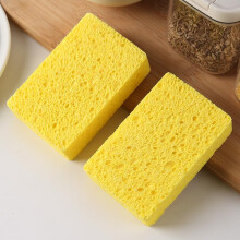 10pcs Natural Wood Pulp Kitchen Cleaning Sponge Set, Heavy Duty Dishwashing Scrub Pad, Non Scratch Absorbent