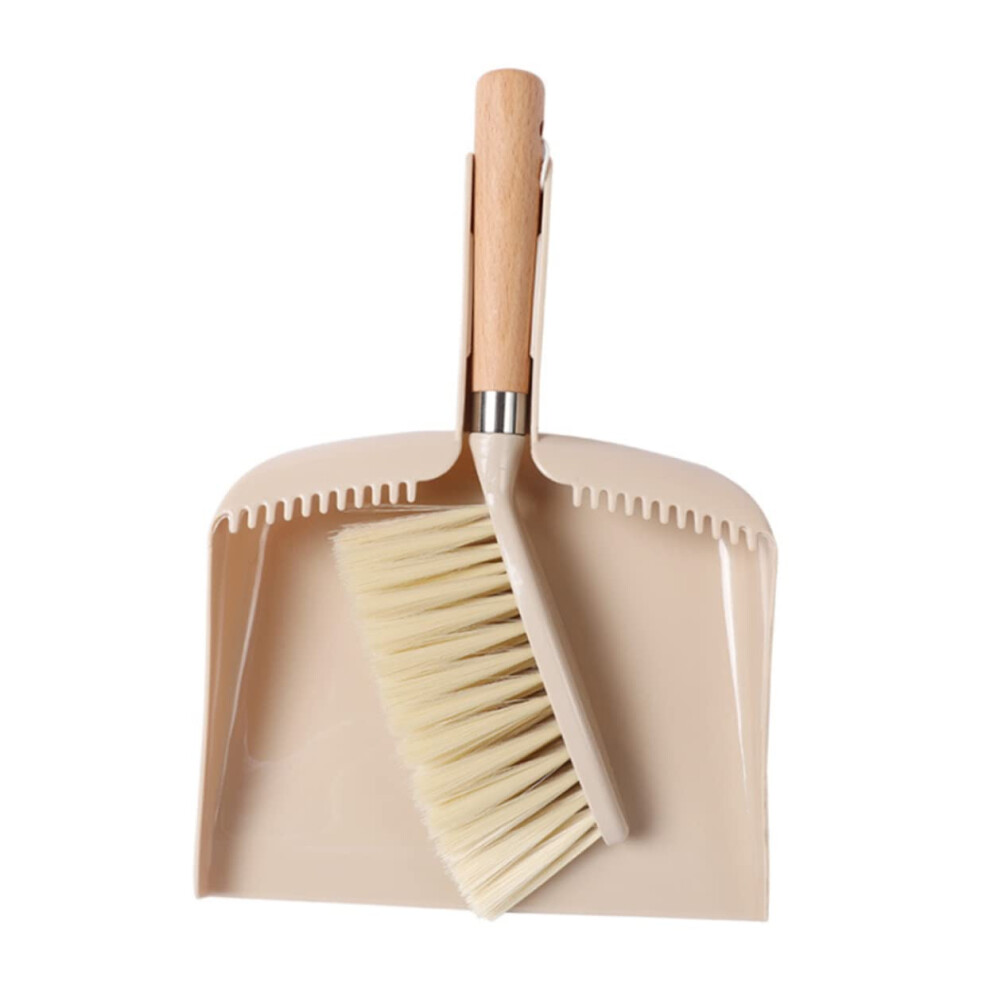 Mini Broom And Dustpan Set For Desktop And Keyboard, Durable Soft Bristles, Quick Crumb Removal, Beige 9771547901624