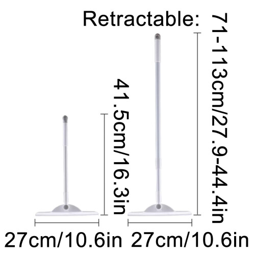 Adjustable Shower Squeegee with 360 Rotatable Head, Retractable Handle and Streak Rubber Blade 1
