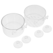 2Pcs White Plastic Fish Feeder Mini Food Holder for Aquarium Tank