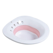 Foldable Sitz Bath for Toilet Hemorrhoids Relief and Postpartum Care, Non Slip Universal Design Pink