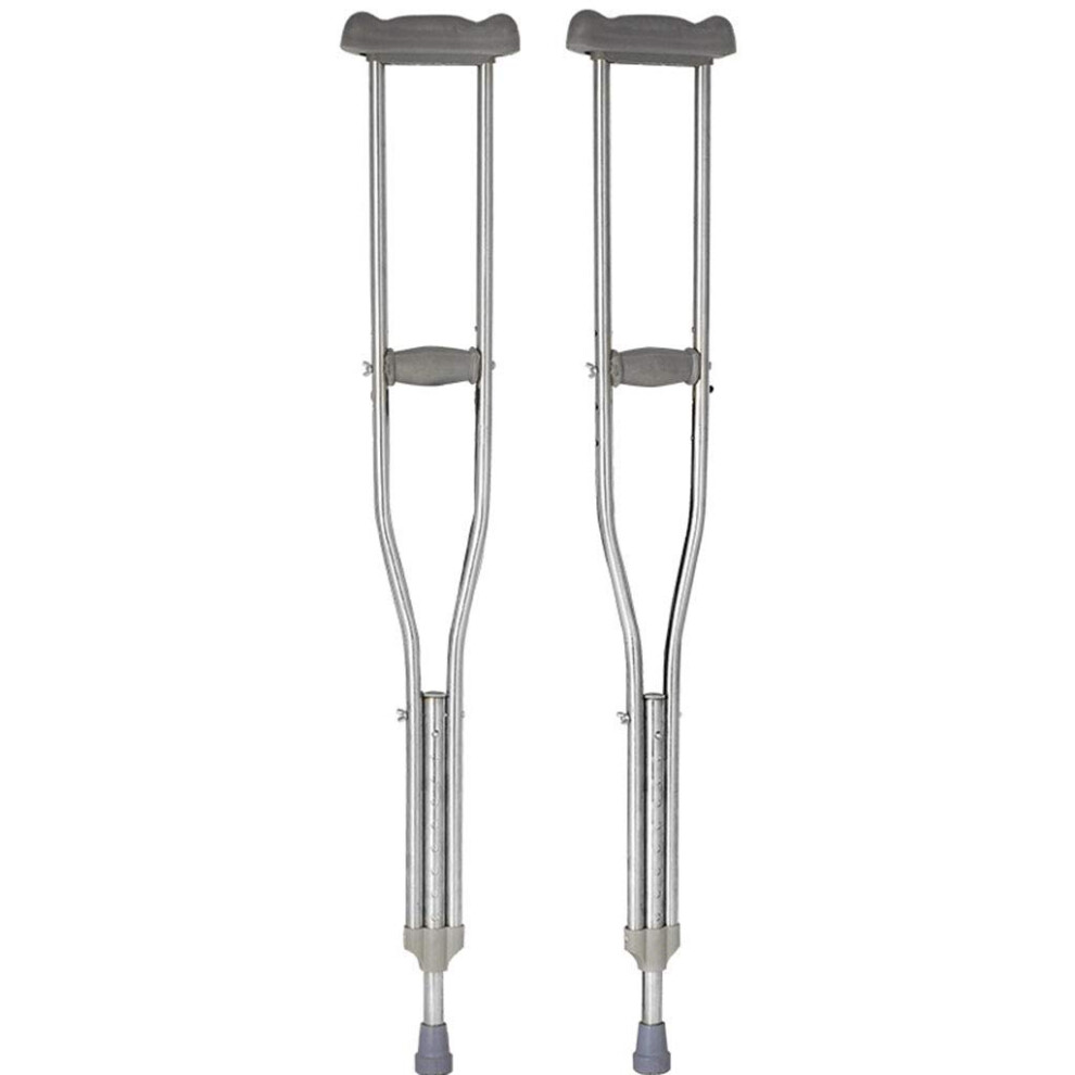 Adjustable Aluminum Underarm Crutches with Ergonomic Foam Grip, Lightweight Foldable Design for Adults Mobility Support