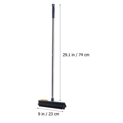 ABS Yellow Floor Scrub Brush with Telescopic Long Handle 1