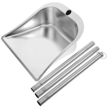 Heavy Duty Metal Long Handled Dustpan with Ergonomic Grip for Home Kitchen Office Cleaning