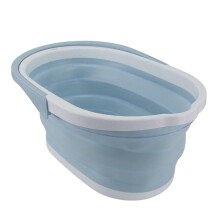 Collapsible Mop Bucket Large Capacity Foldable Cleaning Basin with Ergonomic Handle for Home Use Blue