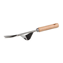 Garden Weeder with Ergonomic Wooden Handle, Manual Root Removing Fork for Lawn and Garden