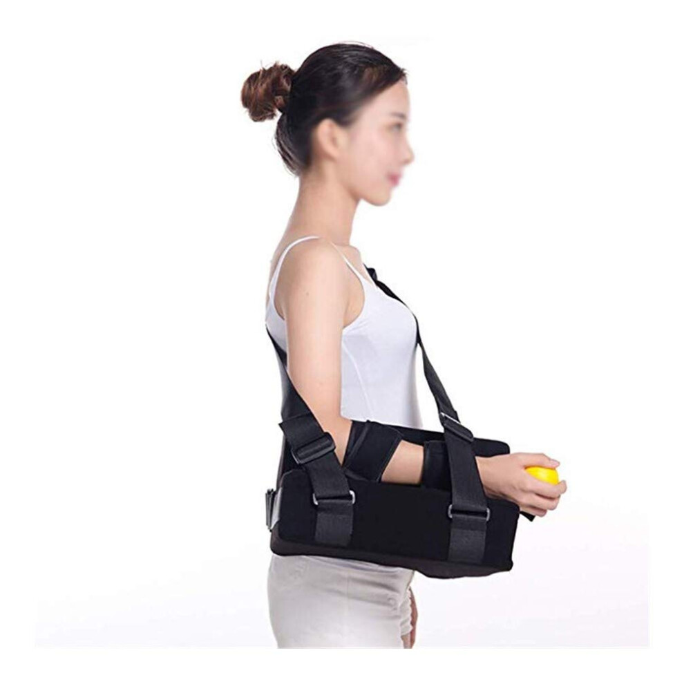 Adjustable Arm Sling Shoulder Immobilizer with Breathable Ergonomic Support, Stress Ball and Wedge for Injury Recovery