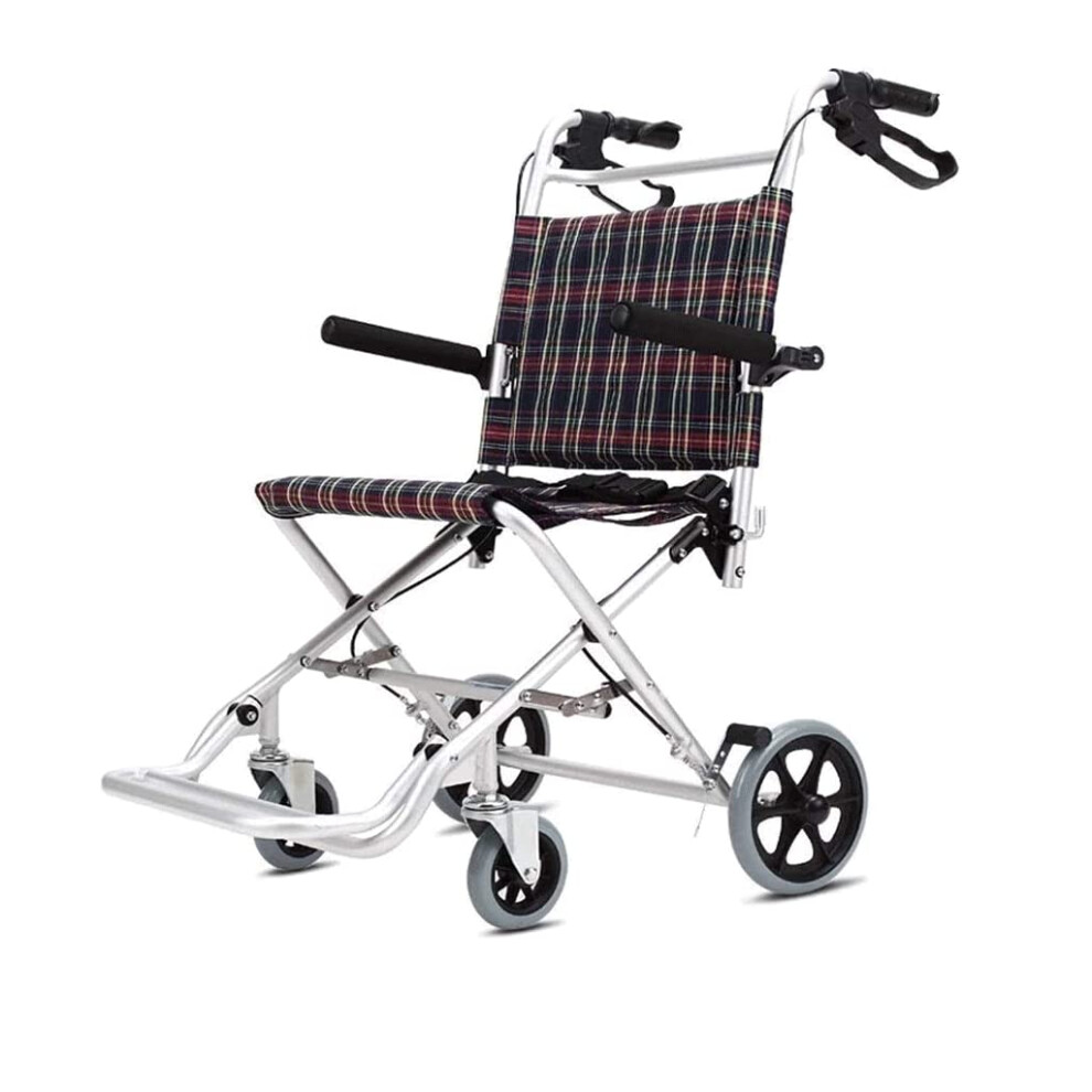Lightweight Transport Wheelchair for Adults with Handbrakes, Compact Foldable Chair and Durable Frame