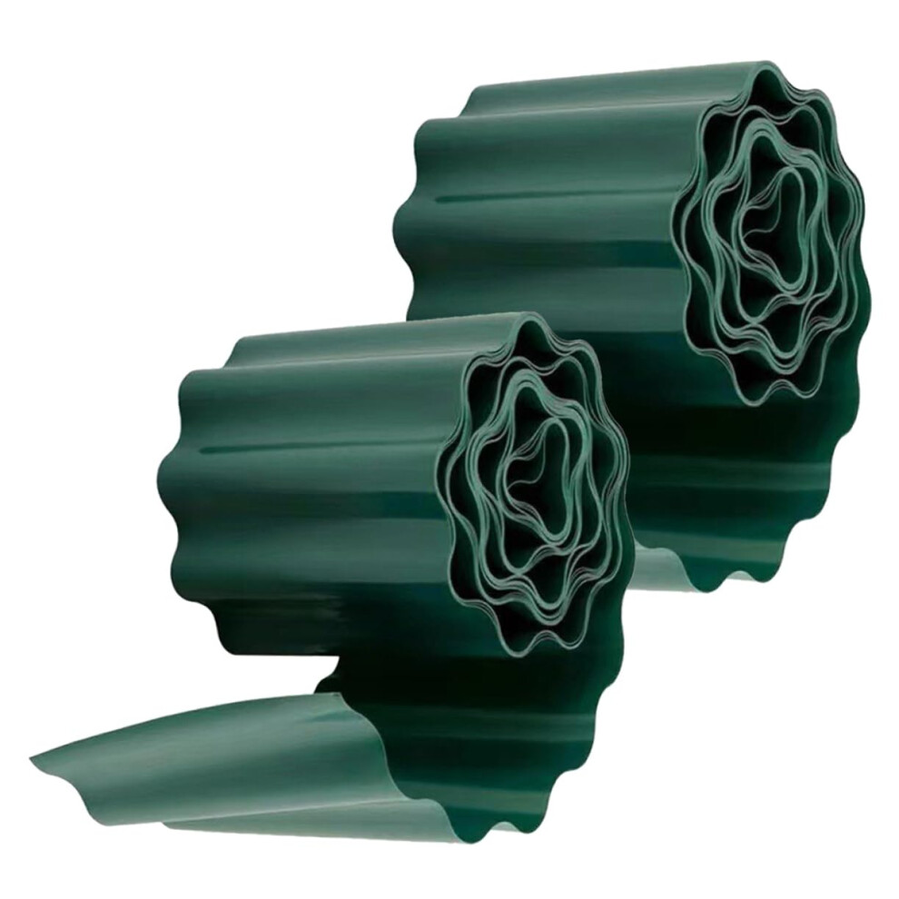 2 Rolls Plastic Garden Edging Border, Flexible Lawn Edging For Flower Beds, Easy Install Reusable Decorative Fence 9073542048701