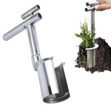 Garden Bulb Planter with Sharp Stainless Steel Blade, Ergonomic Non‑Slip Handle for Easy Planting