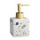 White Ceramic Soap Dispenser 9.5oz Refillable Small Square Pump Bottle for Bathroom and Kitchen 1