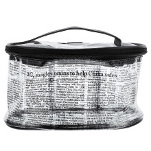 3Pcs Large Capacity Black Cosmetic Pouch Wear-Resistant Makeup Bag
