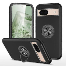 (black) For Google Pixel 8A Case, Heavy Duty Military Anti-fall Shockproof Case with Ring Holder Kickstand For Google Pixel 8a