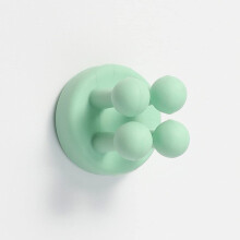 Waterproof Wall Mounted Toothbrush Holder with Multifunctional Hooks for Bathroom Storage, Green