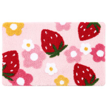 Cute Strawberry Bath Mat 17.7x25.6 Inch Non Slip Bathroom Rug with Water Absorption and Soft Comfort Surface