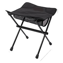 Camping Chair Ultralight Folding Aluminum Frame, Compact Ergonomic Beach and Fishing Stool Black