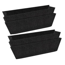 4pcs Felt Trough Planter Liners for Hanging Baskets, Breathable Reusable Indoor and Outdoor Gardening