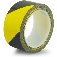 Black and Yellow Hazard Warning Tape 40m x 100mm Reflective Safety Tape for Warehouse Construction