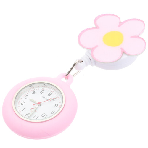 Pink Nurses Clip- Pocket Watch Large Dial Quartz