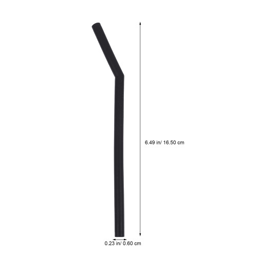 16pcs Creative Folding Silicone Straws Practical Black Straws 1